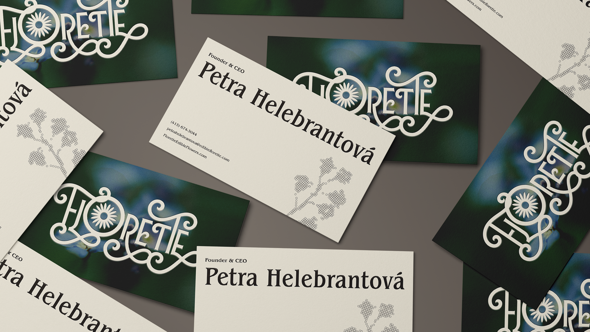 Florette stationery: business cards