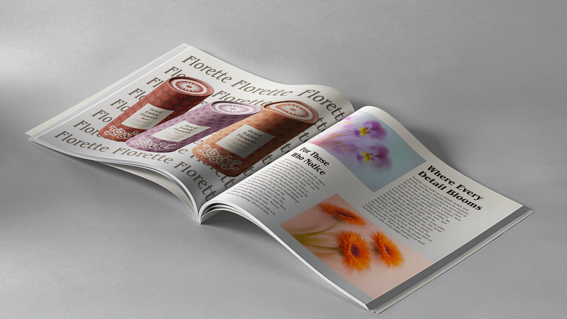 Florette editorial: magazine spread
