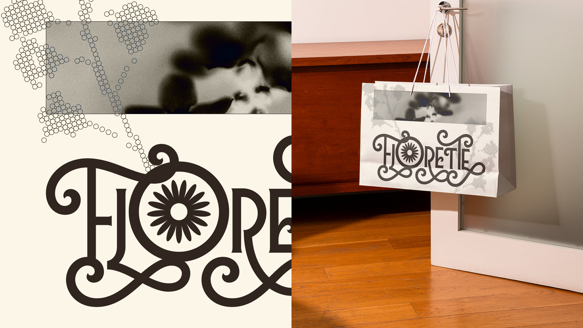 Florette merch: branded shopping bag with wordmark