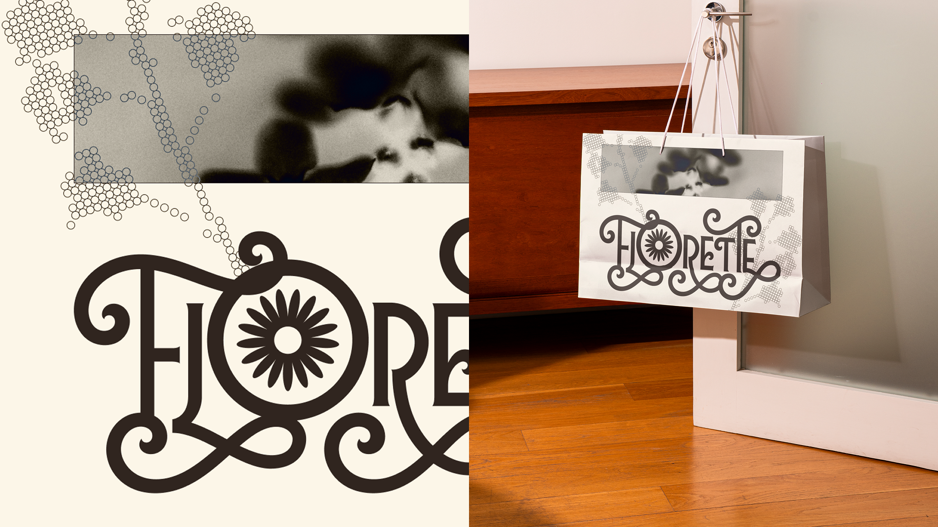 Florette merch: branded shopping bag with wordmark