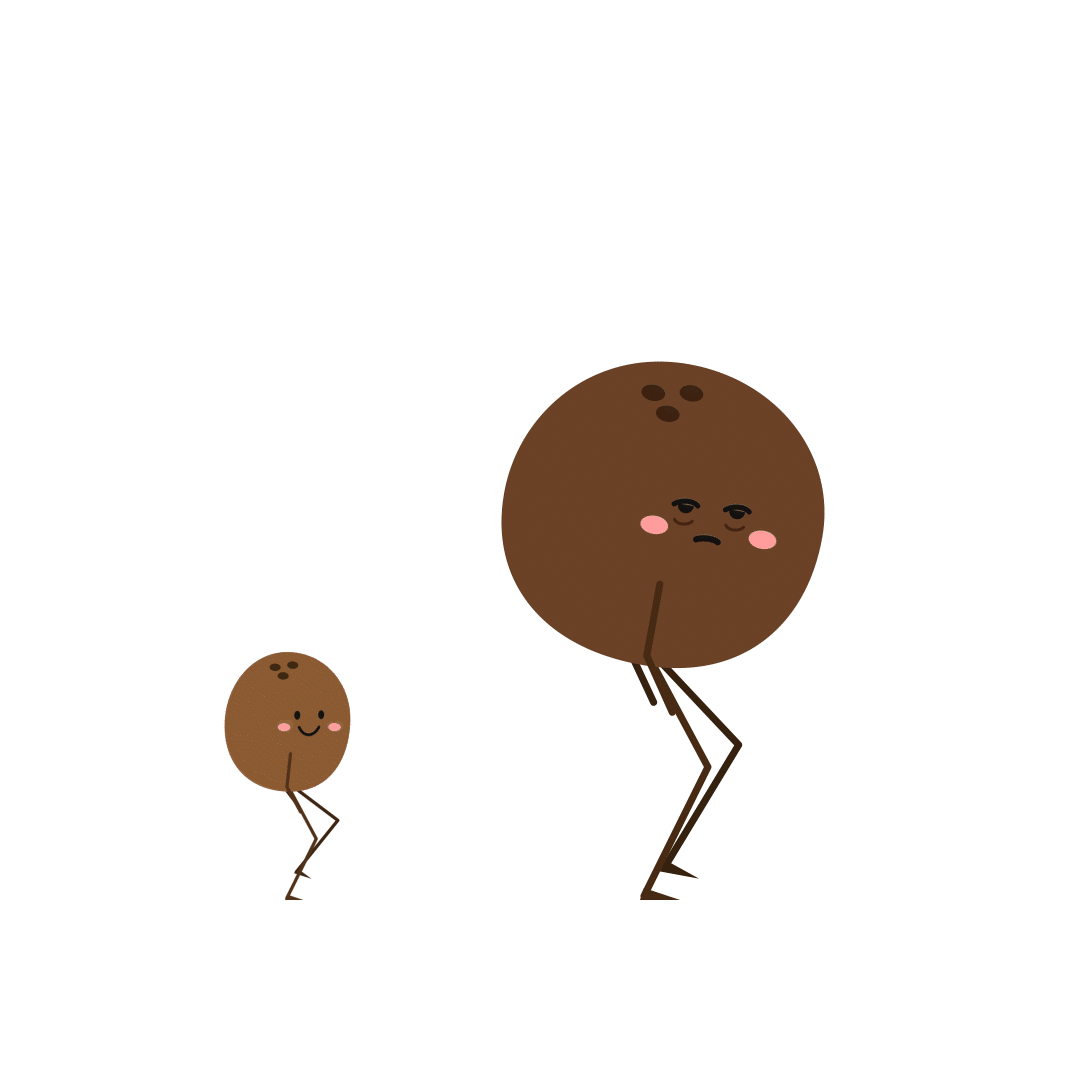 Coconut characters walking together