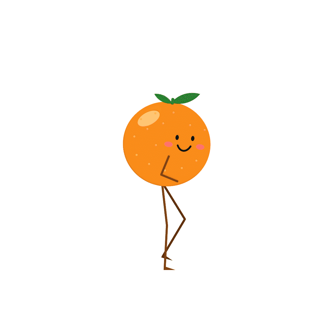 Orange character speed walking
