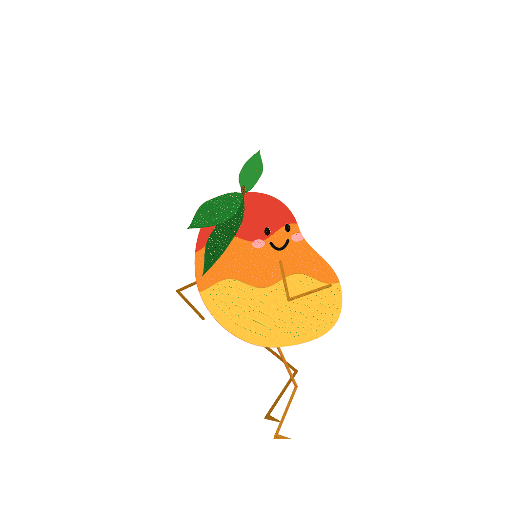 Mango character walking