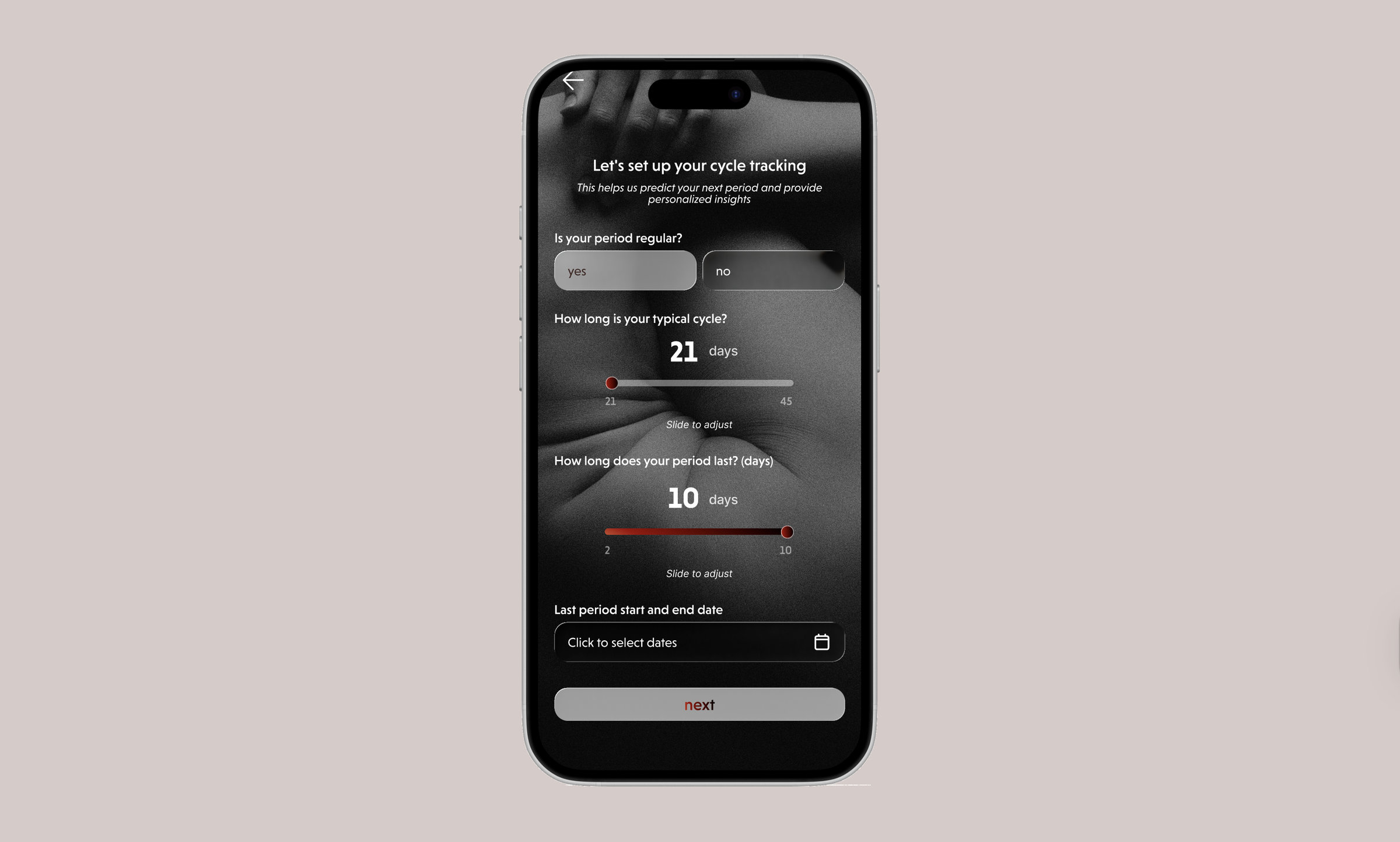 Wavia cycle tracking